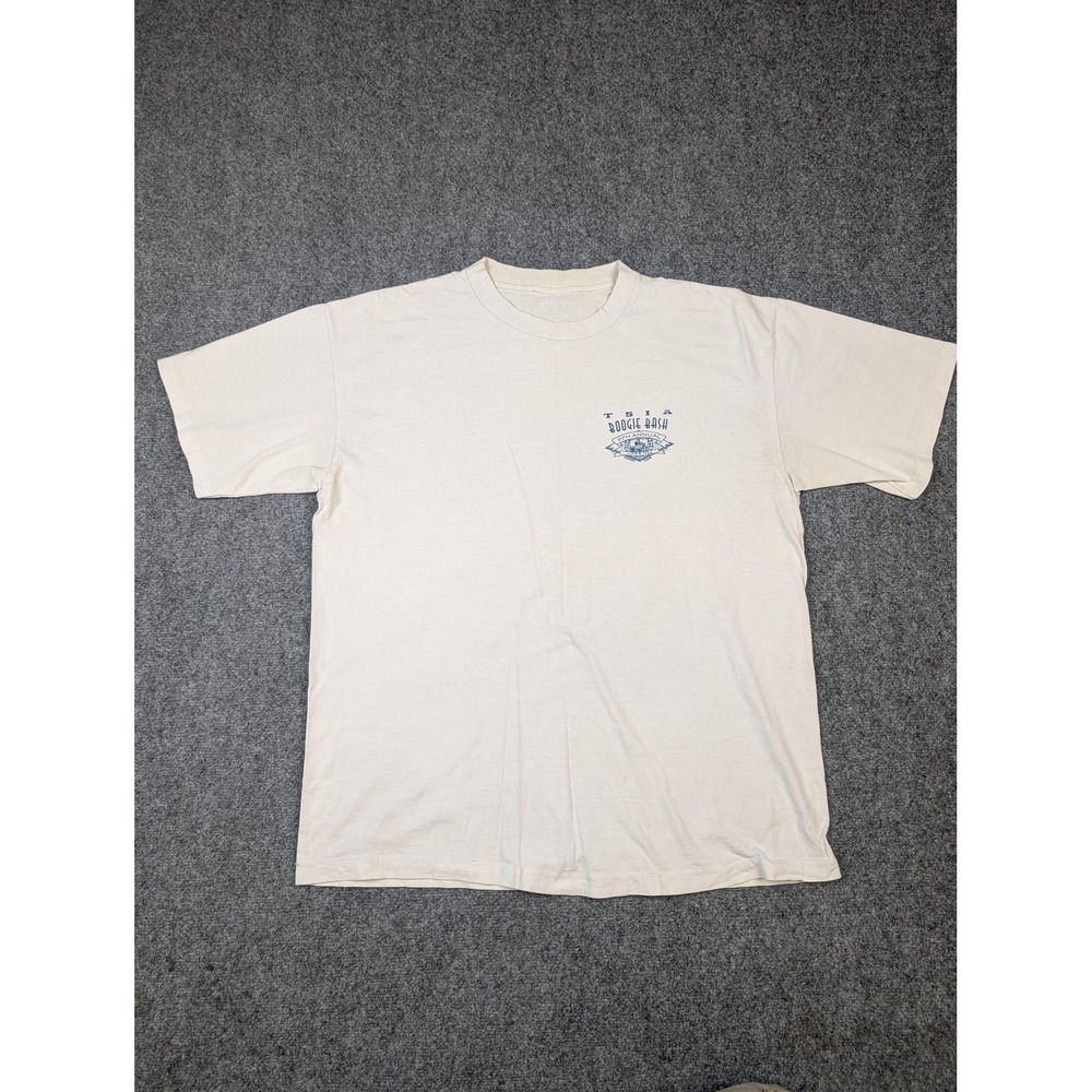 Vintage TSIA Boogie‎ Bash Shirt Mens Large White 1996 Motorcycle Biker Tee 90s